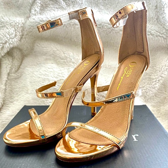 Olivia Ferguson│Rose Gold 3 Strap│Stiletto Heels - Picture 1 of 5